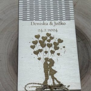 Drevená krabička/obálka na peniaze-Svadba