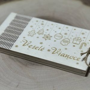 Drevená krabička/obálka na peniaze-Vianoce