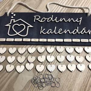 Rodinný kalendár Domček-čierny eben