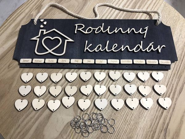 Rodinný kalendár Domček-čierny eben